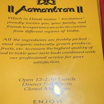 Aamantran Indian Cuisine - Indian Near Me - Toms River, New Jersey Aamantran Indian Cuisine - Indian Near Me - Toms River, New Jersey