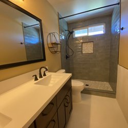 Modern Kitchens and Bath - Converting bathroom tub to stand-up shower at Orange #bathroomrenovation #bathroomremodel #modern_kab #modernbathroom #orangecounty