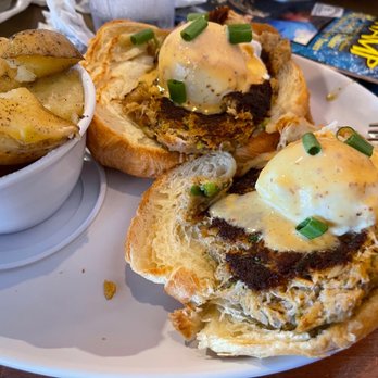 Two Chicks Cafe - Crab Cake Eggs Benedict - Breakfast & Brunch Near Me - New Orleans, Louisiana Two Chicks Cafe - Crab Cake Eggs Benedict - Breakfast & Brunch Near Me - New Orleans, Louisiana
