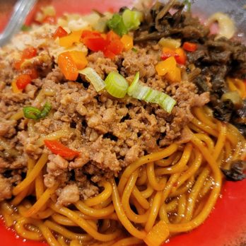 Yu Noodles - N5. Yibin Spicy Dry Noodles with Minced Pork (5/5) - Chinese Near Me - Fairfax, Virginia Yu Noodles - N5. Yibin Spicy Dry Noodles with Minced Pork (5/5) - Chinese Near Me - Fairfax, Virginia