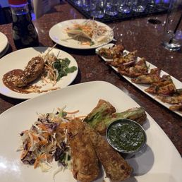 BBQ Chicken Flatbread, Avocado Egg Rolls, Chicken Satay* BBQ Chicken Flatbread, Avocado Egg Rolls, Chicken Satay*