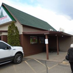 Pine Brook Inn - Outside of the building & entry door, view looking southeast.