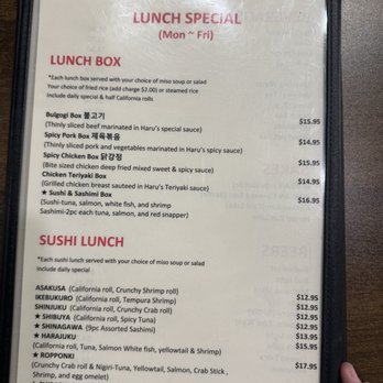 Haru Sushi - Menu - Asian Fusion Near Me - Columbus, Georgia