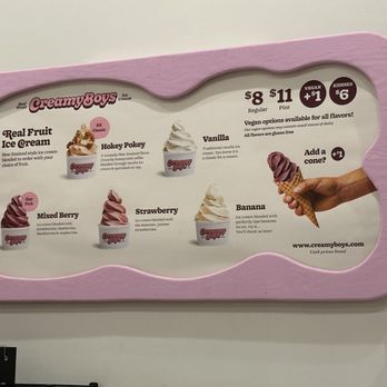 Creamy Boys - Menu - 1/2026 - Ice Cream & Frozen Yogurt Near Me - El Segundo, California