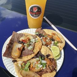 Tacos 20/20 - Ribeye taco cecina taco agua de maracuya