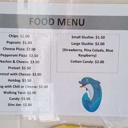 Greene County Water Park - Food menu
