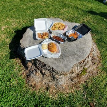 Rosecrans Recreation Center - There's a large tree stump big enough to be a dining table (but not tall) - Recreation Centers Near Me - Gardena, California Rosecrans Recreation Center - There's a large tree stump big enough to be a dining table (but not tall) - Recreation Centers Near Me - Gardena, California