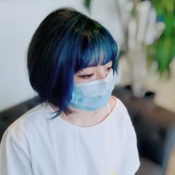 East-West Hair - blue highlight x Bob by @hair.by.yoshiko