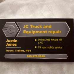 JC Truck Repair - His Bussiness card..his only phone call away