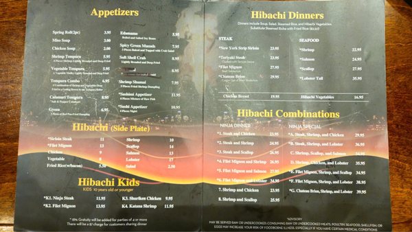 Menu photo 2 Ninja Steakhouse & Sushi Braselton, GA Menu photo 2 Ninja Steakhouse & Sushi Braselton, GA