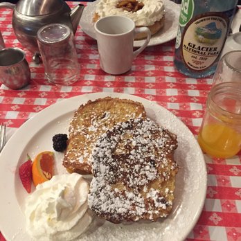 Tooloulous - Pain perdu (cinnamon raisin french toast) with fresh squeezed orange juice! - Cajun/Creole Near Me - Banff, Alberta