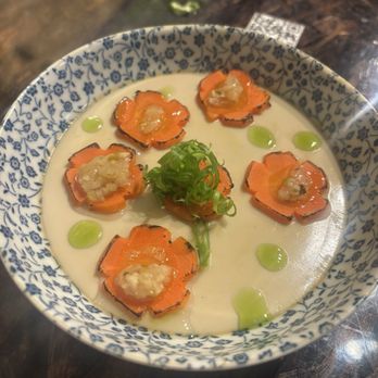 XO Restaurant - Chawanmushi (savory egg custard), carrots, basil oil - Asian Fusion Near Me - Honolulu, Hawaii