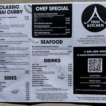 Thai Kitchen - March 2026 menu - Thai Near Me - Albuquerque, New Mexico