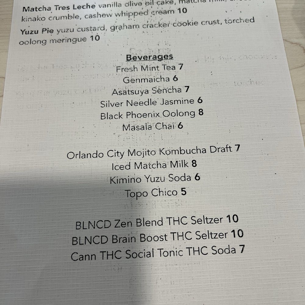 koko japanese pub - Back of menu drinks and desserts - Japanese Near Me - Cocoa Beach, Florida