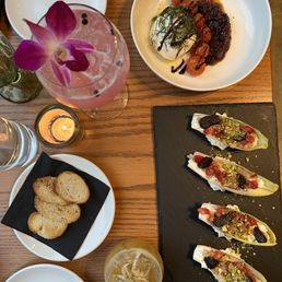 Endives, burrata, and G&T