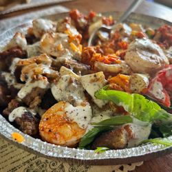 Z Halal Grill - Chefs Choice with lamb, shrimp, and chicken (I ordered without bell peppers)