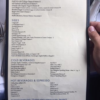 Roxanne Cafe - Back of menu - Italian Near Me - San Francisco, California