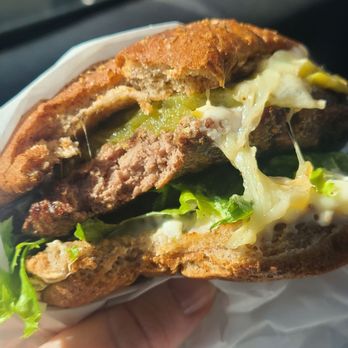 Happy Burger Diner - Ortega chili burger on wheat bun - Diners Near Me - Mariposa, California Happy Burger Diner - Ortega chili burger on wheat bun - Diners Near Me - Mariposa, California