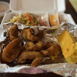 Lady T Homestyle Southern Cuisine - $26 meal deal 6 fried shrimp w/Cabbage Stir-Fry