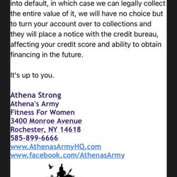 Athena's Army - Second part of email, threatening to affect my credit score.