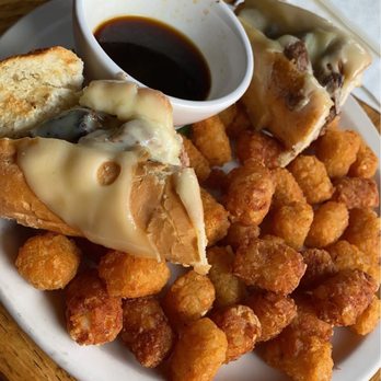 Flatiron Restaurant & Bar - Brisket French Dip with tots - Burgers Near Me - Atlanta, Georgia