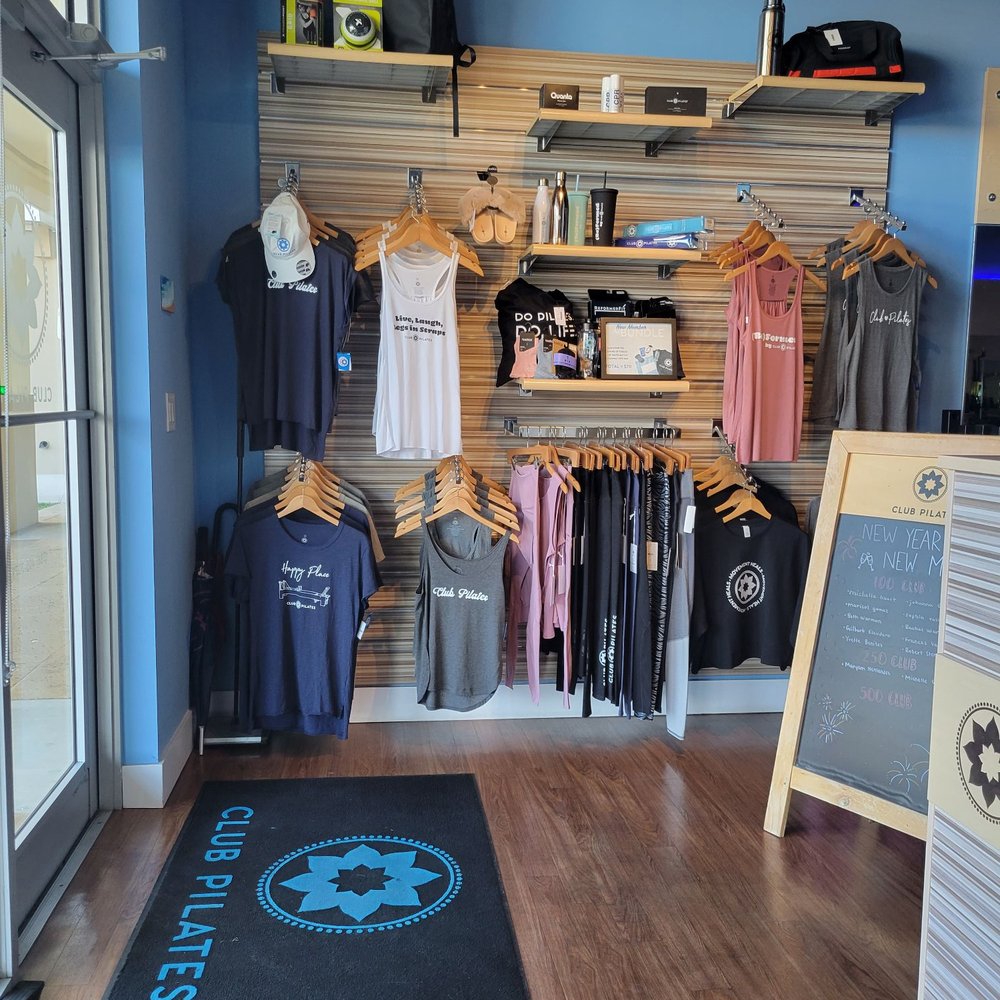 Club Pilates - The front desk area and shop - Pilates Near Me - Miami, Florida Club Pilates - The front desk area and shop - Pilates Near Me - Miami, Florida