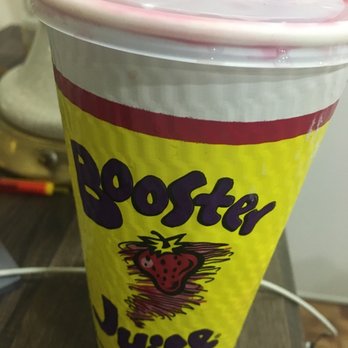 Booster Juice - a plastic cup with a straw - Juice Bars & Smoothies Near Me - Brampton, Ontario