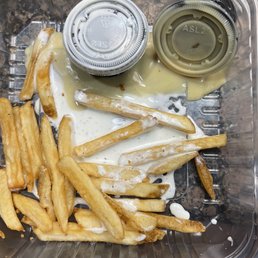 French fries we got in to go order! French fries we got in to go order!