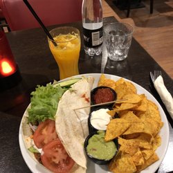 Cafe Fry - Burrito with freshly squeezed orange juice