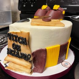 Picture or the cake (after it had been cut into), pictures just don't do it justice. It was beautiful!