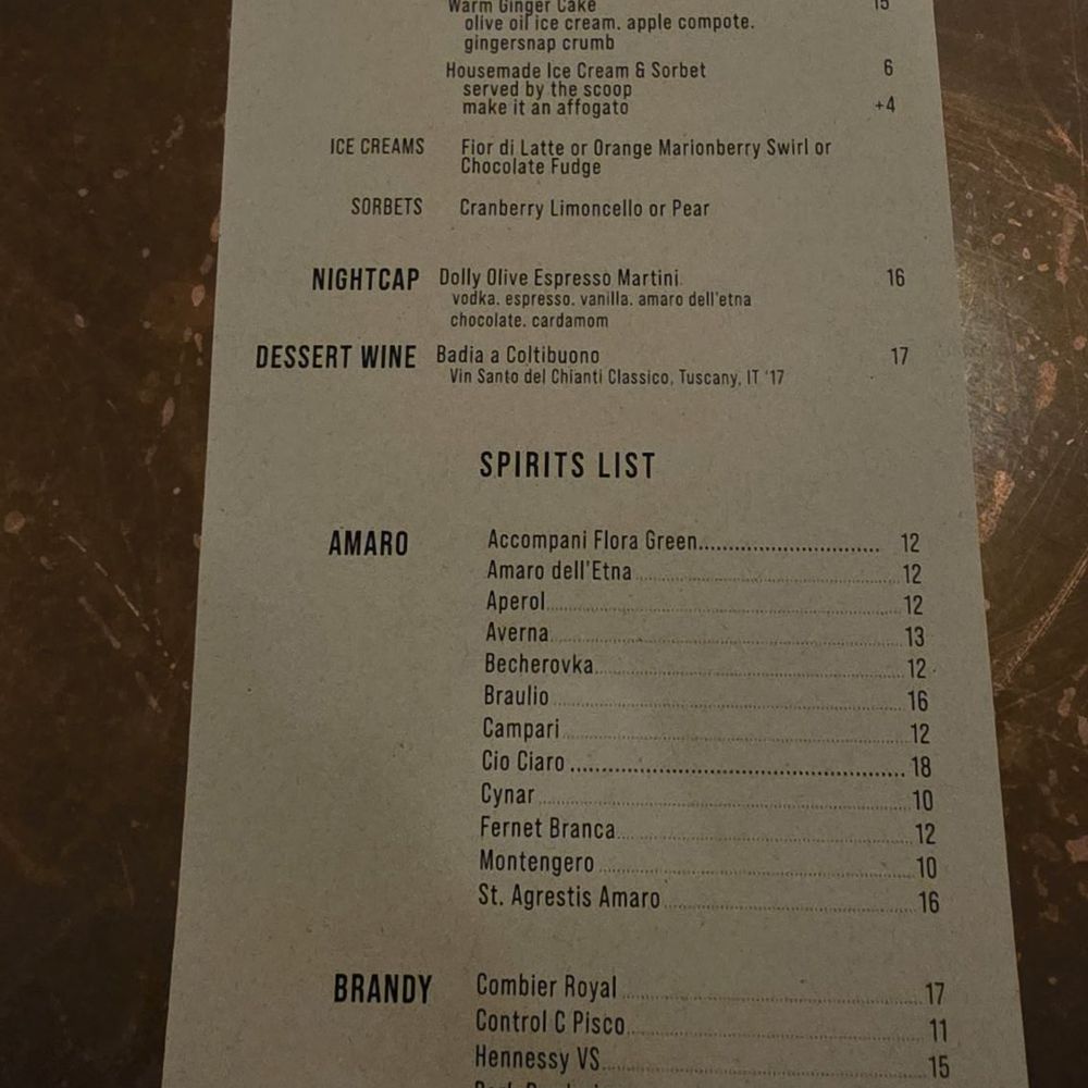 Bar Dolly - Menu (Dec 2025) - Wine Bars Near Me - Portland, Oregon