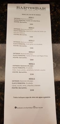 Menu photo 3 Bar The Bar Monserrat, C