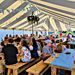 Goat Island Brewing - Outside tent at Goatoberfest.
