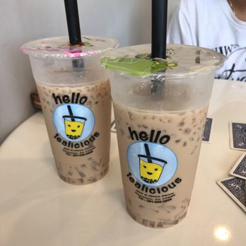 Hello Tealicious - coconut milk tea with lychee jelly / almond milk tea with lychee jelly both amazing, definitely should try! - Coffee & Tea Near Me - Houston, Texas Hello Tealicious - coconut milk tea with lychee jelly / almond milk tea with lychee jelly both amazing, definitely should try! - Coffee & Tea Near Me - Houston, Texas