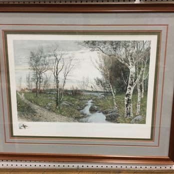 The Regeneration Station - Here's the print. You can see the pointed-out detail in the bottom left corner. And, yes, that bird is indeed in the pic! - Antiques Near Me - Asheville, North Carolina