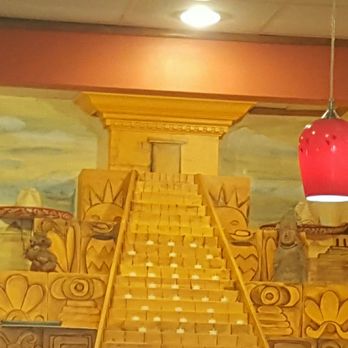 Azteca Mexican Restaurant - This was the design on the wall when you enter in and are to be seated. It's 3D and awesome looking - Mexican Near Me - Brick, New Jersey