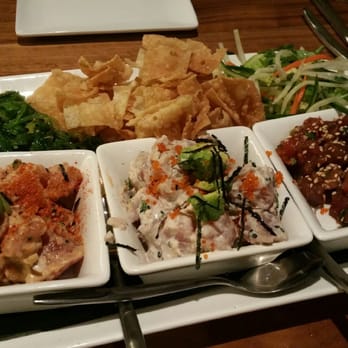 Pacific Catch - Trio tuna civeche original, California and spicy tuna served w/ wonton chips (yummy btw) delicious!!!! - Seafood Near Me - San Mateo, California Pacific Catch - Trio tuna civeche original, California and spicy tuna served w/ wonton chips (yummy btw) delicious!!!! - Seafood Near Me - San Mateo, California