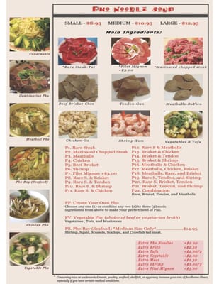 Menu photo 7 Pho Bay 2 Silverthorne, CO