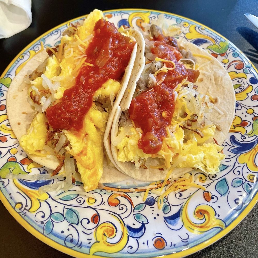 Yellowstone Grill - Breakfast tacos with Sausage. Filling 7/10 - American Near Me - Gardiner, Montana Yellowstone Grill - Breakfast tacos with Sausage. Filling 7/10 - American Near Me - Gardiner, Montana