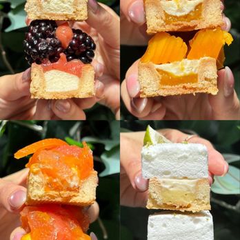 Dominique Ansel Bakery - Blackberry & Guava Tart Pink Grapefruit, Honey & Passionfruit Tart Mango & Coconut Sticky Rice Tart Key Lime & Sudachi Tart - Bakeries Near Me - New York, New York