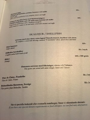 Menu photo 1 Sjömagasinet Göteborg, O