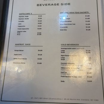 Catta Artisan Cafe - Drink menu - Cafes Near Me - Queens, New York