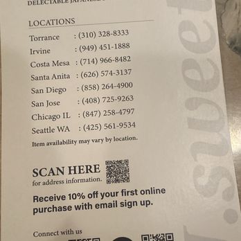 J Sweets - San Diego - Locations and QR code - Desserts Near Me - San Diego, California J Sweets - San Diego - Locations and QR code - Desserts Near Me - San Diego, California