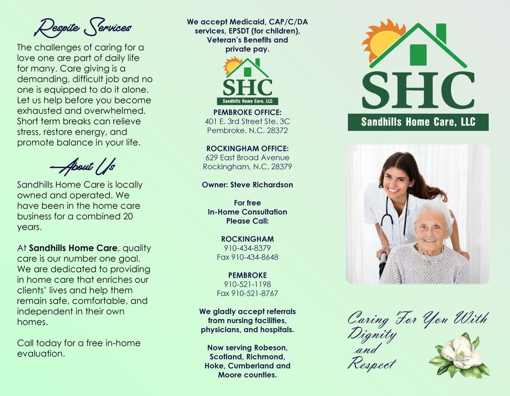SANDHILLS HOME CARE Home Health Care 401 E 3rd St, Pembroke, NC