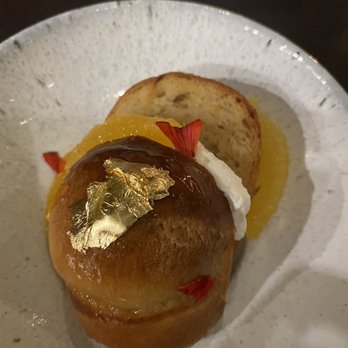 Solera - Rum dessert cake with cream, orange segments and gold leaf -- delicious - Lounges Near Me - Honolulu, Hawaii Solera - Rum dessert cake with cream, orange segments and gold leaf -- delicious - Lounges Near Me - Honolulu, Hawaii