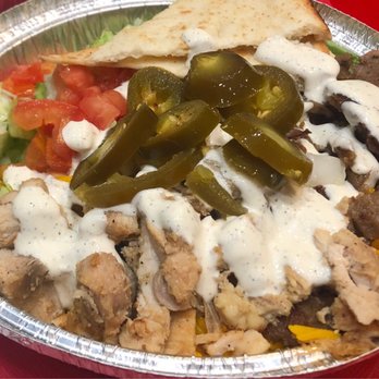 The Halal Guys - Small Chicken and Gyro Combo Platter - Halal Near Me - Tustin, California