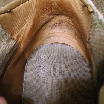 Shoe Repair Plus - The awesome patch job for the heel on one of my skates. - Shoe Repair Near Me - Green Bay, Wisconsin Shoe Repair Plus - The awesome patch job for the heel on one of my skates. - Shoe Repair Near Me - Green Bay, Wisconsin