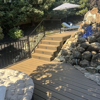 Wave Decks - Stairs with lights - Decks & Railing Near Me - Citrus Heights, California