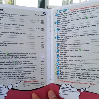 La Desayuneria - Menu pages 1-2 - Breakfast & Brunch Near Me - Conil de la Frontera, California