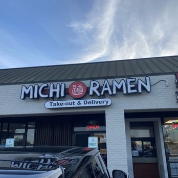 Michi Ramen - Their marquee easy to spot in the plaza - Ramen Near Me - Austin, Texas Michi Ramen - Their marquee easy to spot in the plaza - Ramen Near Me - Austin, Texas